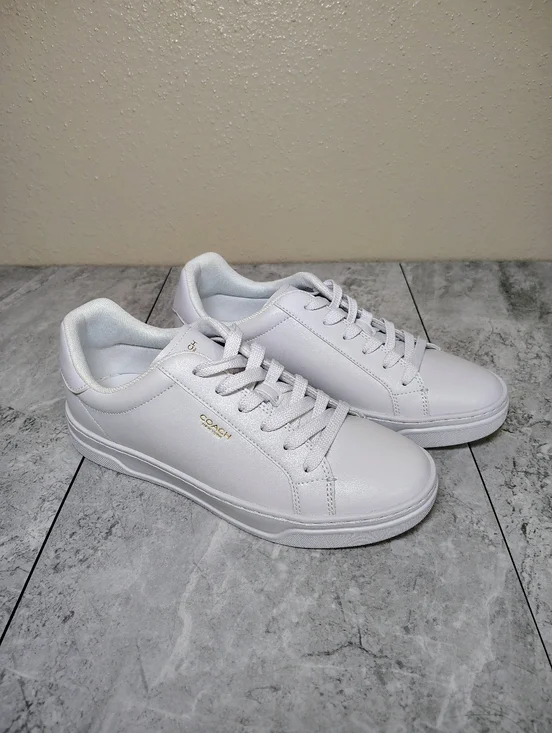 Coach White Leather Low Top Sneakers Women’s Size 9.5 NIB - Picture 2 of 14